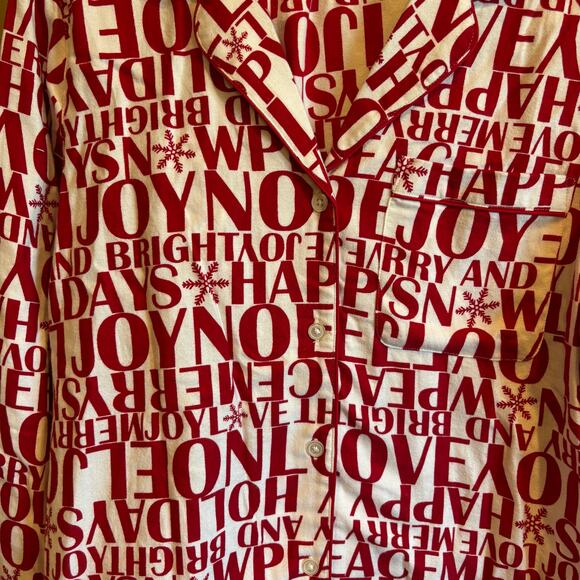 Lands End Women's Flannel Wide Leg Sleep Pants Red White Size Large - Picture 2 of 4